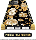 Compatible with iPhone 16 Pro Case, Blooming Rose Golden Flower Luxury Golden - Image 5