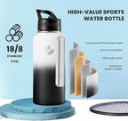 COKTIK 32oz Sports Water Bottle, Stainless Steel Water Bottle - Image 3