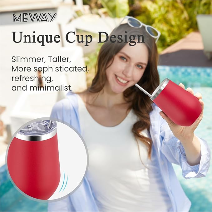 MEWAY Durable 12oz Stainless Steel Wine Tumbler - Image 4