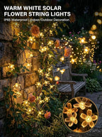 ITICdecor 2 Pack 50 LED Solar String Lights Outdoor Waterproof Flower Solar - Image 4