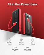 VEEKTOMX Portable Charger with Built in Cables 10000mAh, Power Bank - Image 2
