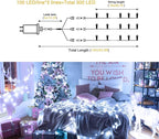 JMEXSUSS 300 LED White Christmas Lights, Outdoor Indoor, 8 Modes, Waterproof - Image 2