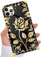Compatible with iPhone 11 Pro Max Case, Shine Gold Rose Luxury Golden Decoration - Image 5
