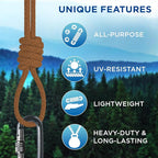 TECEUM Cotton Rope 3/16” – 100 FT – Strong All-Purpose Braided Rope – Natural - Image 4