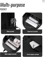 BJLFS Black School Backpack for Girls Women, Waterproof High School Book Bag - Image 6