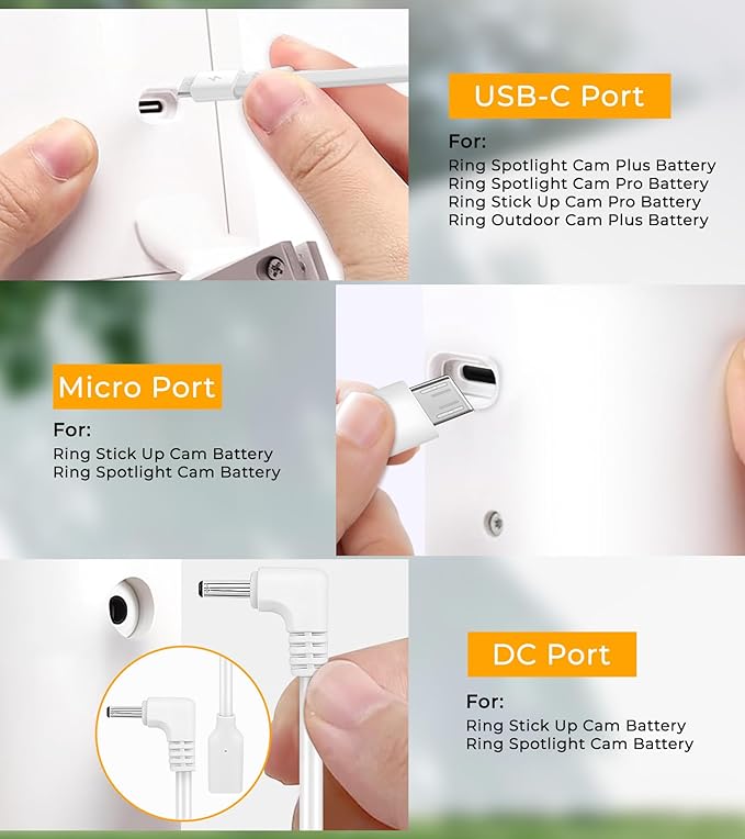 8W Solar Panel for Ring Camera, Spotlight Cam Battery, Includes Barrel Plug to - Image 5