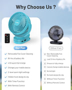 Camping Fan with Remote Control - 12000mAh Rechargeable Battery Powered Fan - Image 6