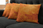 Ambesonne Orange Decorative Throw Pillow Case Pack of 4, Triangle Mosaic Shapes - Image 7