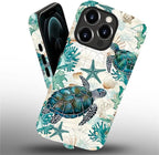 for iPhone 12 Pro Max Case, HH2 Ocean Sea Turtle Nautical Map Hybrid 2 Layer - Image 2