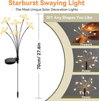 Solar Garden Lights 4 Pack Waterproof Solar Swaying Starburst Light Outdoor - Image 2