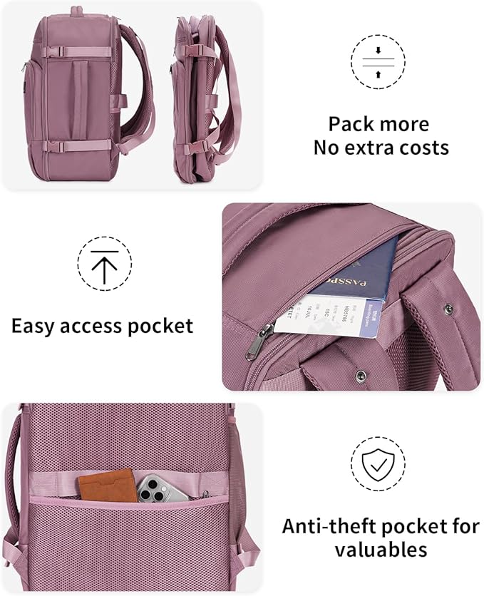 ECOHUB Travel Backpack for Women, Laptop Carry on Backpack - Image 8
