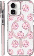 Case for iPhone 16, Disco Balls Pink Phone Case Design，for Women Girls Magnetic by Toulas