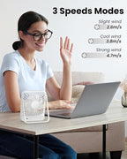 Koonie Desk Fan, Ultra Quiet 2.5-11h Battery Operated Small USB Fan - Image 6