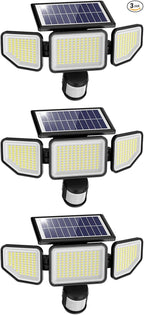 Onforu 4500LM Solar Lights Outdoor, 3 Heads Security Lights by Onforu