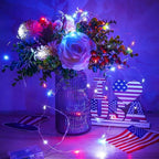 4th of July Decorations, 4 Pack Red White and Blue Fairy Lights Battery Operated - Image 3