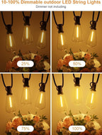 GPATIO Outdoor String Lights, 25FT Shatterproof Patio Lights, IP65 Waterproof - Image 3