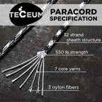 TECEUM 5/32" Paracord Rope 1000 – 1000ft / 200ft / 100ft / 50ft – Tactical - Image 2