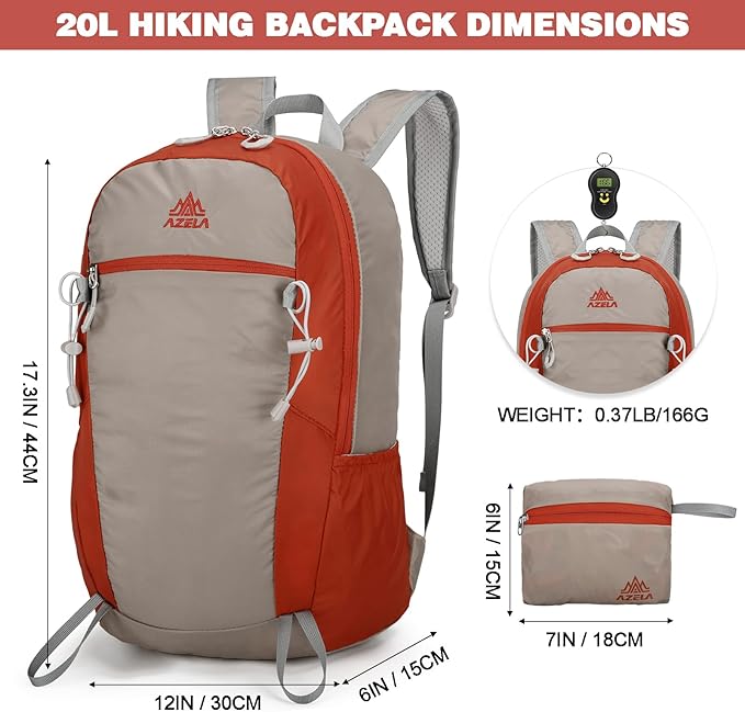 Seektop 20L Ultra Lightweight Small Hiking Backpack, Water-Resistant Packable - Image 4