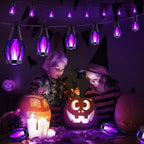 iBaycon Solar Halloween Lights, 27Ft 10 LED Bulbs Flickering Flame String Light - Image 7