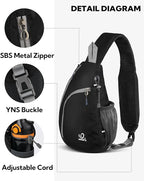 WATERFLY Crossbody Sling Bag Small Water Resistant Backpack Lightweight - Image 4