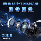 Super Bright Headlamp 2-Pack, Rechargeable 99000 Lumens Head Lamps - Image 2