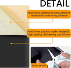 Adnee 2 Pcs Pond Liner Repair Patch-8 x 8 Inches Self-Adhesive EPDM Liner - Image 4