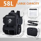 Goture Fishing Backpack, 58L 900D Water-Resistant Insulated Tackle Backpack - Image 5