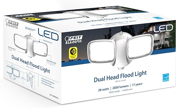 Feit Electric LED Security Light Outdoor, 28W LED Dusk to Dawn, Waterproof - Image 2