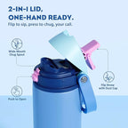 POWCAN 24 oz Metal Sports Water Bottle: 2-in-1 Push-Button Spout & Quick-Flip - Image 2