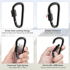 sprookber 3" Locking Carabiners | Keychain Carbineers D Ring Key Clip Spring - Image 3