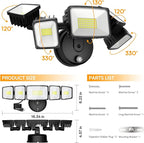 Onforu 150W 15000LM Dusk to Dawn Outdoor Lighting, 5 Heads Plug in Flood Lights - Image 5