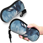 Watercolor Orca Whale Glasses Case Neoprene Portable Zipper Eyeglass Bag - Image 7