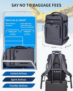 ECOHUB 17" Small Travel Backpack, United Airlines Personal Item Bag 17x10x9 - Image 2
