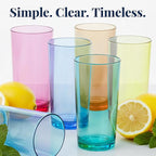 US Acrylic Classic Plastic Reusable Drinking Glasses 24oz Iced Tea Cups - Image 6