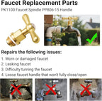 Brass Globe Valve Faucet Stem and Bonnet Replacement Kit - Image 5