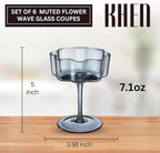 Khen Shatterproof Acrylic Flower Wavy Vintage Art Deco Martini, Champagne & - Image 2