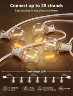 25Ft LED Outdoor String Lights, G40 Globe Patio String Lights Waterproof - Image 2