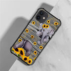 for iPhone 12/12 Pro Case, Cute Little Elephant Sunflower White Line Art - Image 7