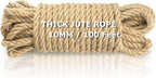 Vanhench Jute String Rope 10mm X100 Feet, Heavy Duty and Thick Twine Rope by Vanhench