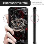 for Samsung Galaxy S22 Case, Entwined Rose Snake Pattern Graphic Design Girl - Image 4