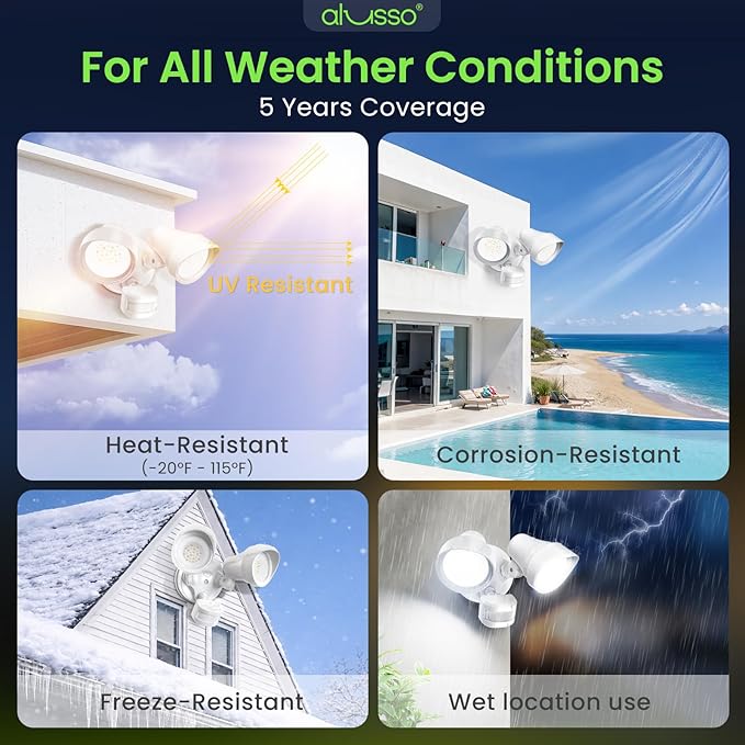 ALUSSO Motion Sensor Outdoor Lights, 30W 3500LM Flood Lights Outdoor 120V - Image 9