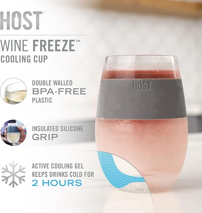 Host Wine Freeze Cup with Lid, Double Wall Insulated, Cooling Freezable Drink - Image 2