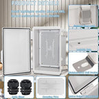 Zulkit Junction Box, IP67 Waterproof Electrical Box Hinged Cover Stainless - Image 4