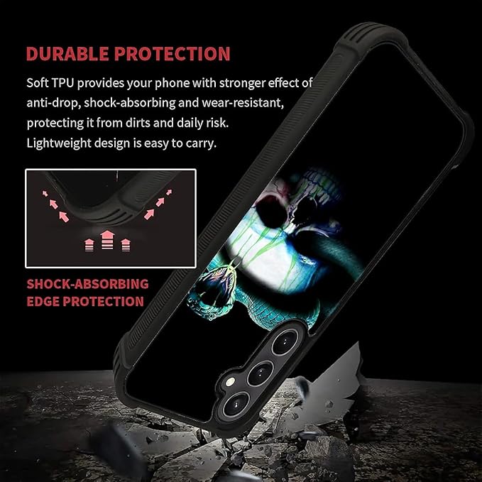 for Samsung Galaxy S23 FE Case, Skeleton Winding Snake Pattern Graphic Design - Image 4