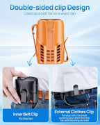 Portable Personal Waist Fan& Neck Fan, 14000RPM Brushless Motor, 40H Runtime - Image 6