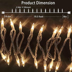 HISHINY Christmas Lights 100 Count Mini Clear Lights 21ft White Wire Christmas - Image 2