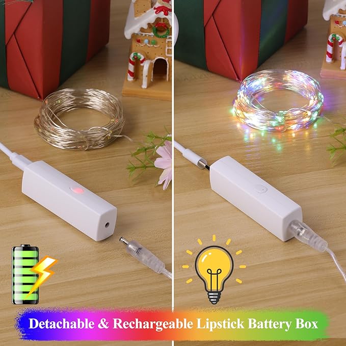 Lakumu Multicolor Fairy Lights Battery Operated, Twinkle Lights - Image 3