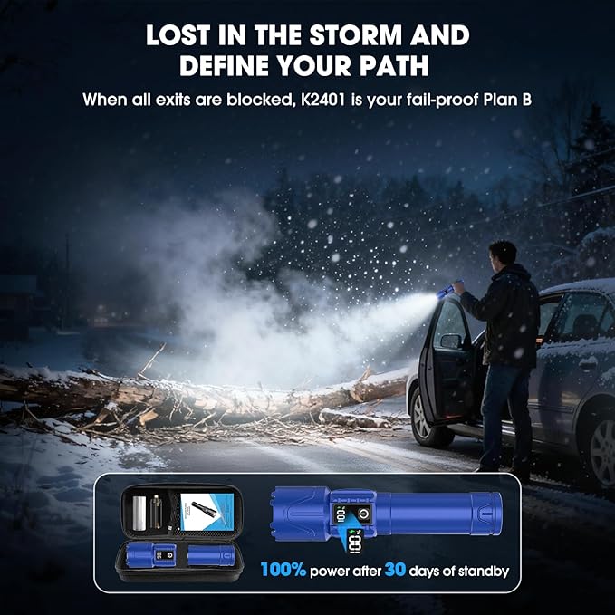 Rechargeable Tactical Flashlights 2000 High Lumens - 5000mAh Super Bright LED - Image 3