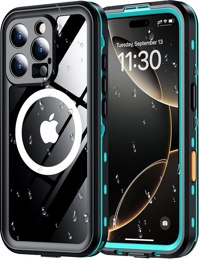 Red2Fire for iPhone 16 Pro Case Waterproof, Phone Case 6.3" Blue/Clear by Red2Fire