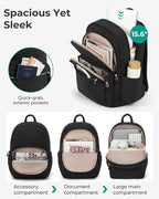 BAGSMART College Laptop Backpack, Travel Backpack - Image 3